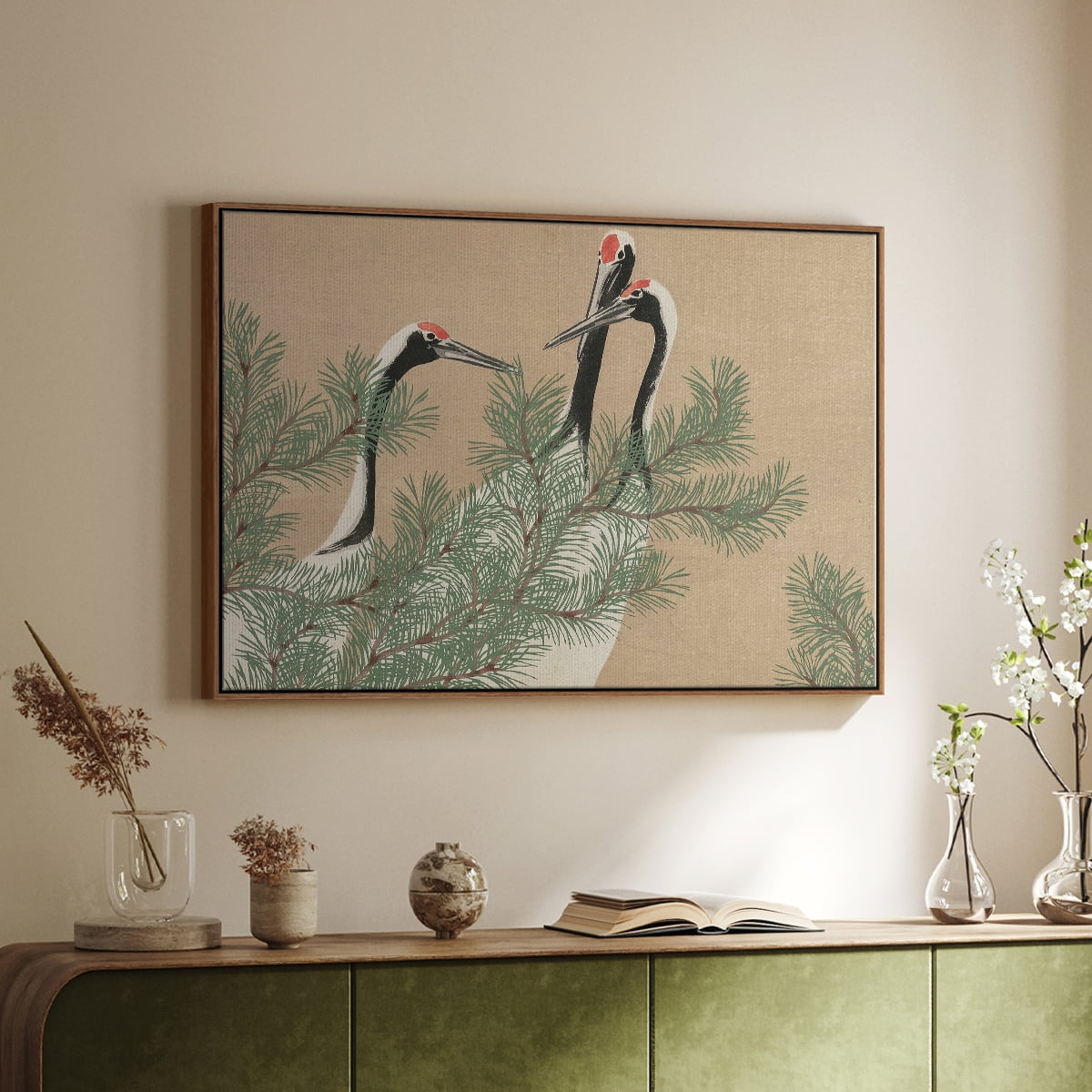 Vintage Landscape-MXVII By Wexford Home Framed in Walnut Wood Gallery Wrapped Canvas 25 in. x 37 in.