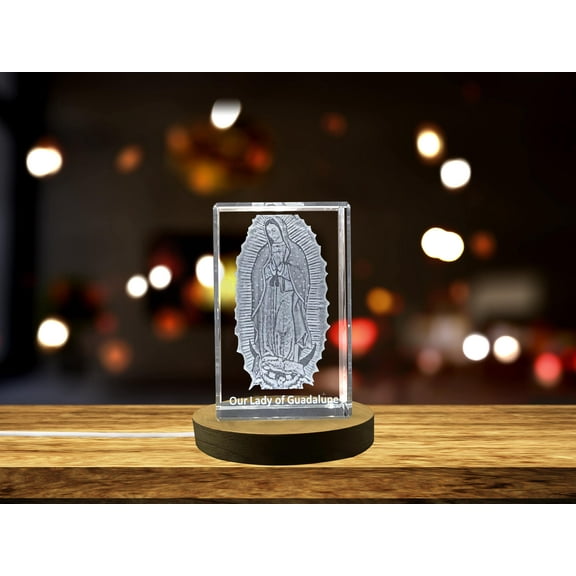 Our Lady of Guadalupe | Patroness of the Americas Gift | Religious 3D Engraved Crystal