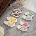 thumbnail image 4 of Zecgelong Girls Slide Slippers For Home Indoor Outdoor Soft Breathable Linen Shoes With Sole Comfortable Casual Daily Wear Non- Slippers for Girls Size 6-7 Years, 4 of 5