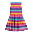 thumbnail image 5 of Favoffer Girls' Spring-Summer Multicolor Gradient Elegant Skater Dress & Round-Neck Sleeveless Flared Dress for Casual, Party, Dance, Photoshoot 3-14Y, 5 of 6
