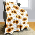 thumbnail image 2 of Sunflower Blanket 40"x50" White Chevron Fleece Blanket Soft Fuzzy Plush Throw Blankets Gifts for Adults Teens, 2 of 6