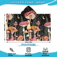 thumbnail image 2 of Red Mushroom Butterfly Black Pattern Hooded Bath Towel，60"x35" for Ages 3 To 12 Kids, Quick Dry Lightweight Soft Microfiber Hood Beach Towel Cover Up for Kids, 2 of 7
