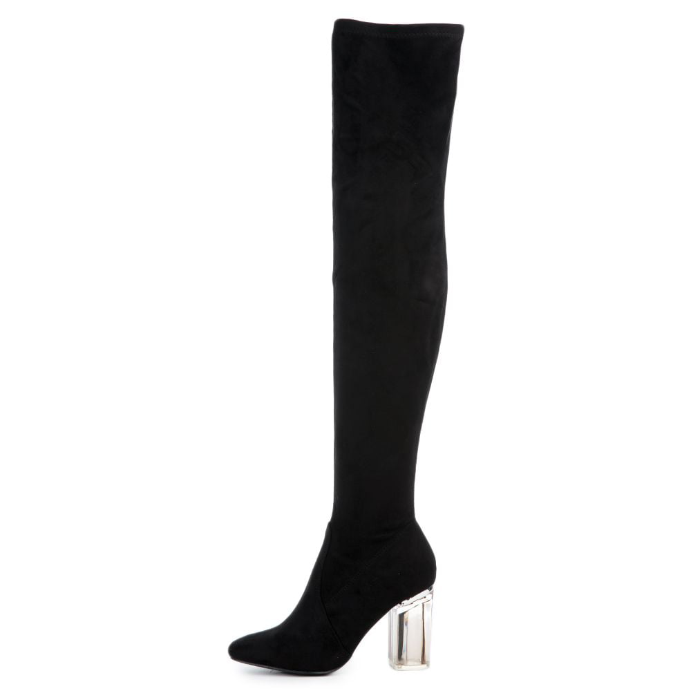 Cape Robbin Fay-2 Over The Knee Stretch Glass Heel Thigh High Boots (10 ...