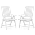 thumbnail image 1 of Gymax 2PCS Foldable Patio Chair w/Armrest Curved Back Slatted Seat for Backyard Deck White, 1 of 8