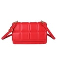 thumbnail image 4 of Bolsa de hombro con solapa de cuero de PU cuadrado chocolate para mujer con solapa (rojo) Likrtyny Para Estrenar, 4 of 8