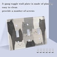thumbnail image 3 of Yayeee Toggle Light Switch Wall Plate 2-Gang 4.56"x4.48" Decorative Outlet Cover, Gray Cute Cats, 3 of 7