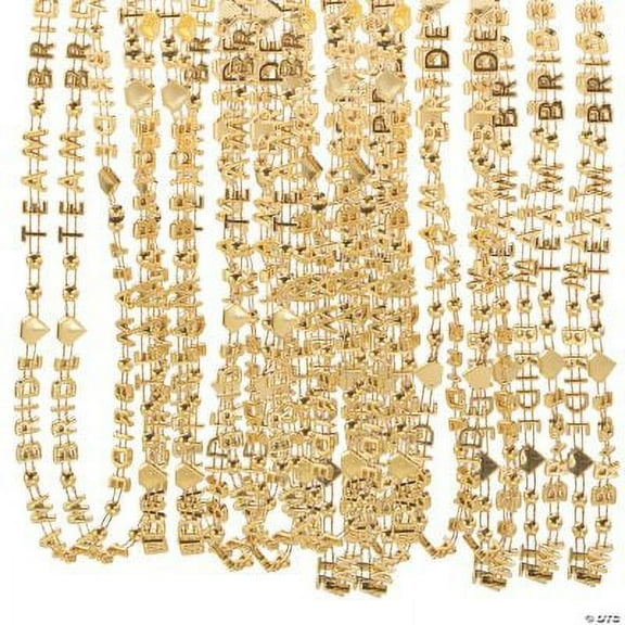 Gold Team Bride Beaded Necklaces, Wedding, Jewelry, 24 Pieces