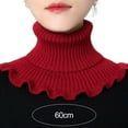 thumbnail image 6 of Skymirror Women Woolen Knitted Fake Scarf Solid Color Turtleneck Autumn Winter Pullover Warm Neck Warmer Shoulder Lap Sweater Collar, 6 of 8