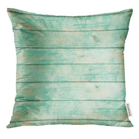 STOAG Shabby Chic Wood Rustic Old Plank in Turquoise Mint and Beige Colors with Scratches and Antique Cracked Throw Pillowcase Cushion Case Cover 16x16 inch