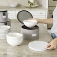 thumbnail image 3 of China Storage Container for Saucer, Bowls, and Appetizer Plates - 7" W x 5.5" H - Includes 12 Felt Dividers - Stackable with Hard Shell and Interior Quilted Padding, 3 of 6