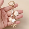 thumbnail image 4 of Elegant Seashells Pearls Keychain For Women Stylish Beach Key Chain Accessory With Starfish Seahorse Charm for Women, 4 of 10
