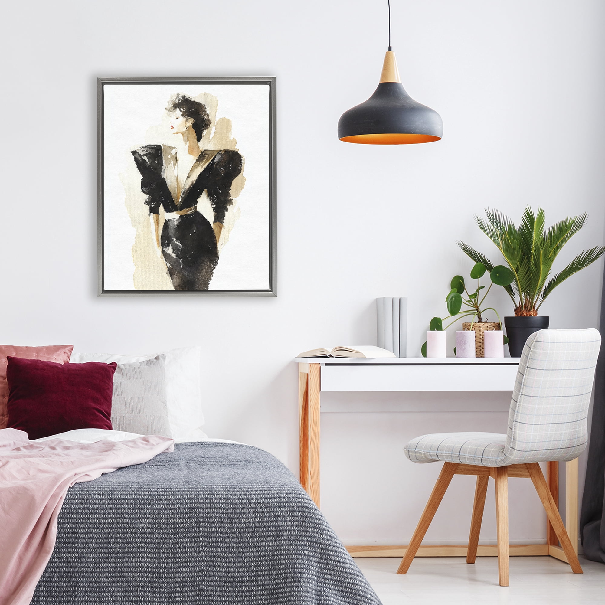 Stupell Industries Timeless Velvet Attitude Gray Framed Floater Canvas Wall Art, design by Svetlana Aleynikova
