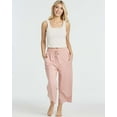 thumbnail image 6 of Real Essentials 3 Pack: Women's Ultra-Soft Wide Leg Loose Capri Open Bottom Pants - Yoga Lounge Pockets(Available in Plus), 6 of 7