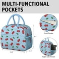 thumbnail image 6 of Cherry Print Insulated Lunch Bag – Cute Red and Pink Fruit Pattern, Reusable Cooler Tote for Work and School, 6 of 7