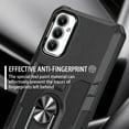 thumbnail image 6 of YEYKX Case for Samsung Galaxy A14 5G, Ring Holder Kickstand Anti-Fingerprint Non-slip Anti-Drop Heavy Duty Defender Rugged Case Cover for Samsung A14 5G Phone 6.6 inches,Black,For Galaxy A14(5G), 6 of 10