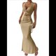 thumbnail image 2 of Conjunto de Dos Piezas para Mujer: Top con Cuello Halter y Falda con Frontal, Conjunto de Verano. Caqui XL, 2 of 10