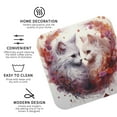 thumbnail image 3 of Lsque White Red Cat Couple Pattern 4" Drink Coasters Set of 4, PVC Leather Absorbent Coasters, Table Coaster Set Decorative Coffee Cup Coasters Housewarming Gift -Square, 3 of 6