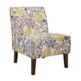 thumbnail image 3 of Linon Bynum Bridey Pattern Slipper Accent Chair, Gray/Yellow, 3 of 6