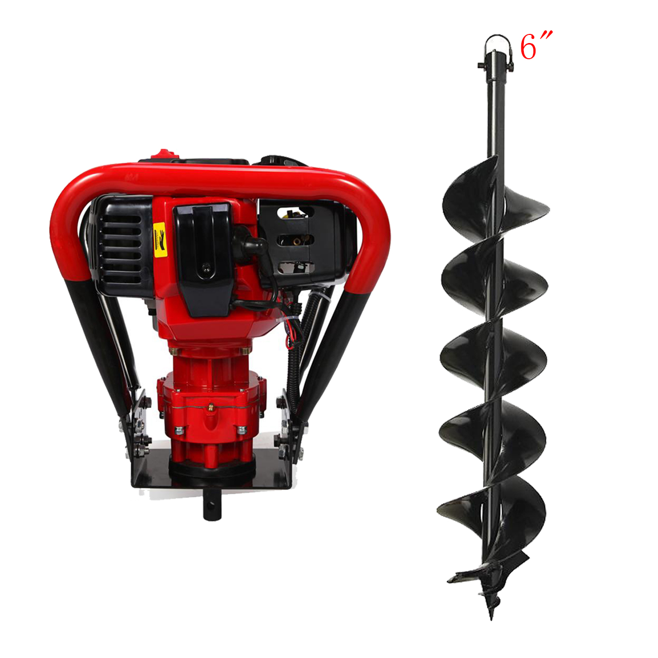 Gas post hole digger set,56cc 2 Stroke Gas Powered OneMan Post Hole