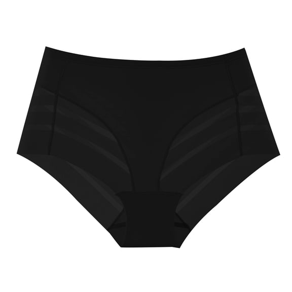MEICHEN Women's High Waisted Elastic Breathable Comfortable Briefs Solid Sheer Sexy Mesh Panties Seamless Underwear