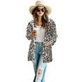 thumbnail image 2 of SCRAWLGOD Leopard Print Fall Cardigan Sweaters for Women Lightweight Jackets Casual Size 2XL Long Sleeve Work Cardigan for Women Long Loose Womens Cardigan with Pockets for Party, 2 of 7