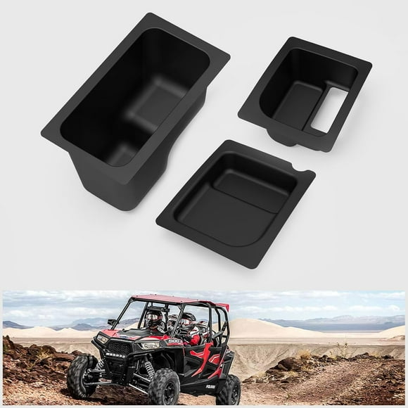 Under Seat Storage Box, A & UTV PRO Underseat Storage Bin Three Set for Polaris Ranger 500/570 Mid Size 2015-2021 Fits 50 inch Wide Accessories