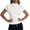 White, variant on Womens Shirts Tops Mock Neck Cinched Waist Design Short Sleeve Spring Summer Woven Fabric Structured Silhouette Pullover Solid Color Lightweight Blouse Apparel Beige 2XL