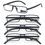 TERAISE Upgrade Resin Reading Glasses Ultralight Reader Anti-Blue Glasses,1.0x 4 Pack