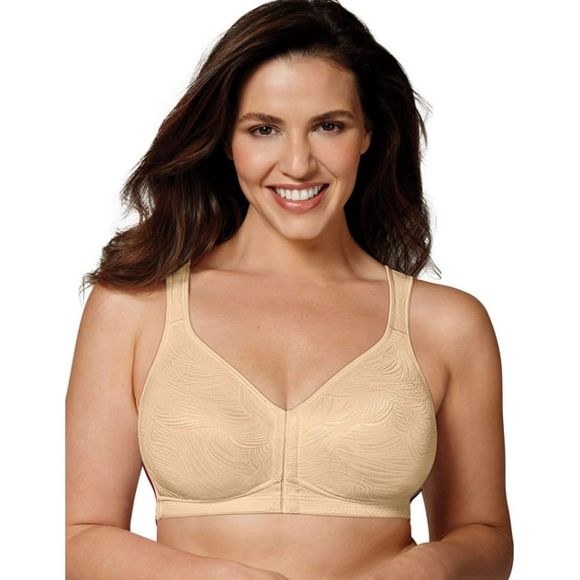 Playtex Womens 18 Hour Front Close Wirefree Back Support Posture Full Coverage Bra E525