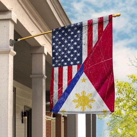 American Flag USA Philippines Half American Friendship Philippine Patriotic Garden Flag (29.5x39.5) Double Sided-USA Flags Premium Polyester-Decorative Indoor Outdoor Flag