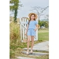 thumbnail image 4 of Arshiner Girls Summer Outfits 2 Piece Sets Ruffle Short Sleeve Button Down Shirts and Shorts Set Kids Clothes with Pockets, 4 of 8