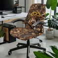 thumbnail image 2 of FKELYI Office Chair Cover Dust-Proof Swivel Chair Protective Slipcover Stretchable Boss Chair Cover for Office Home Decoration, Grunge Sunflower Highland Cow Leaf Print, Small, 2 of 6