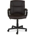 thumbnail image 2 of Classic Leather-Padded Mid-Back Office Computer Desk Chair with Armrest - Brown, 2 of 5