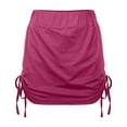 thumbnail image 4 of Pantalones con falda sexy plisada y cordón lateral para mujer - Falda corta de verano de color liso (2), 4 of 7