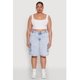 thumbnail image 2 of Womens Plus Size WAX Mineral Wash Cargo Jorts, 2 of 5
