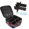 thumbnail image 4 of FORMRS Travel Makeup Bag Large Capacity Train Case Cosmetic Organizer with Adjustable Dividers, Colorful Art Leaves Pattern, 4 of 8