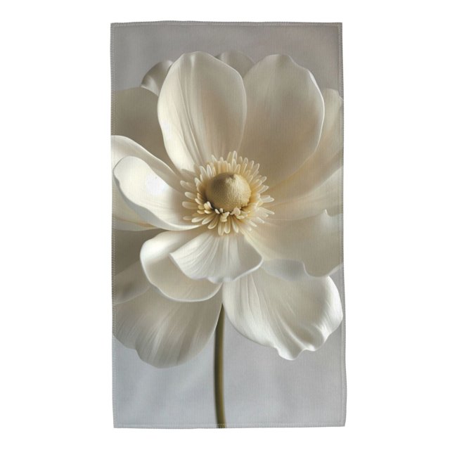 Balery Elegant Ivory Flower Toalla de Microfibra Premium con Estampado – 27.5x16 pulgadas, Alta Absorción, Suave y Aterciopelada, Secado Rápido