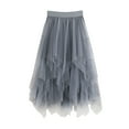 thumbnail image 3 of Women's Waisted Layer Irregular Mesh Stitching Cake Skirt Mid Length Half Skirt Plaid Skirts Poodle Skirts Two Piece Skirt Set for Women Extra Long Twin Bed Skirt Trailer Skirting Sequin Pencil Skirts, 3 of 3