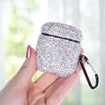 thumbnail image 5 of Glitter Diamond Case for AirPods with Keychain Shockproof Protection Premium Shiny Rhinestone Case with AirPods 2 and 1 Charging Case (White+AB C5), 5 of 5
