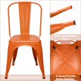 thumbnail image 3 of VINEEGO Metal Dining Chair Indoor-Outdoor Use Stackable Classic Trattoria Chair Fashion Dining Metal Side Chairs for Bistro Cafe Restaurant Set of 4 (Orange), 3 of 6
