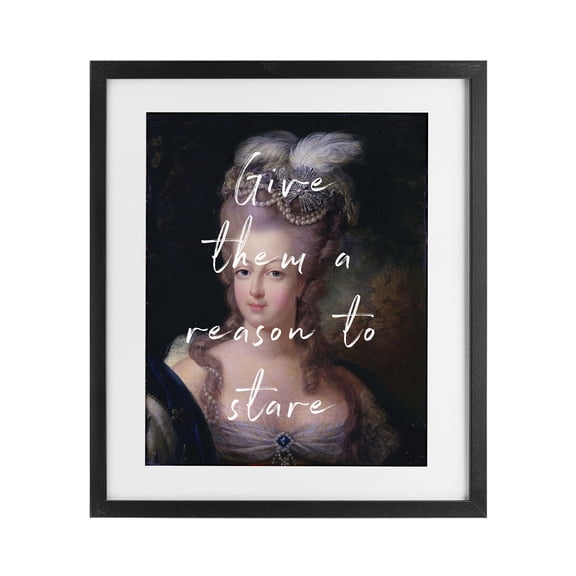 Stupell Industries Victorian Give Them A Reason To Stare Black Framed Print Under Glass, 13 x 16, by Tina LeCour