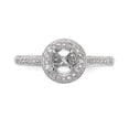 thumbnail image 4 of Solid 14K White Gold Round Diamond Side-Stones with CZ Cubic Zirconia Center Stone Halo Engagement Ring Size 5.5, 4 of 8