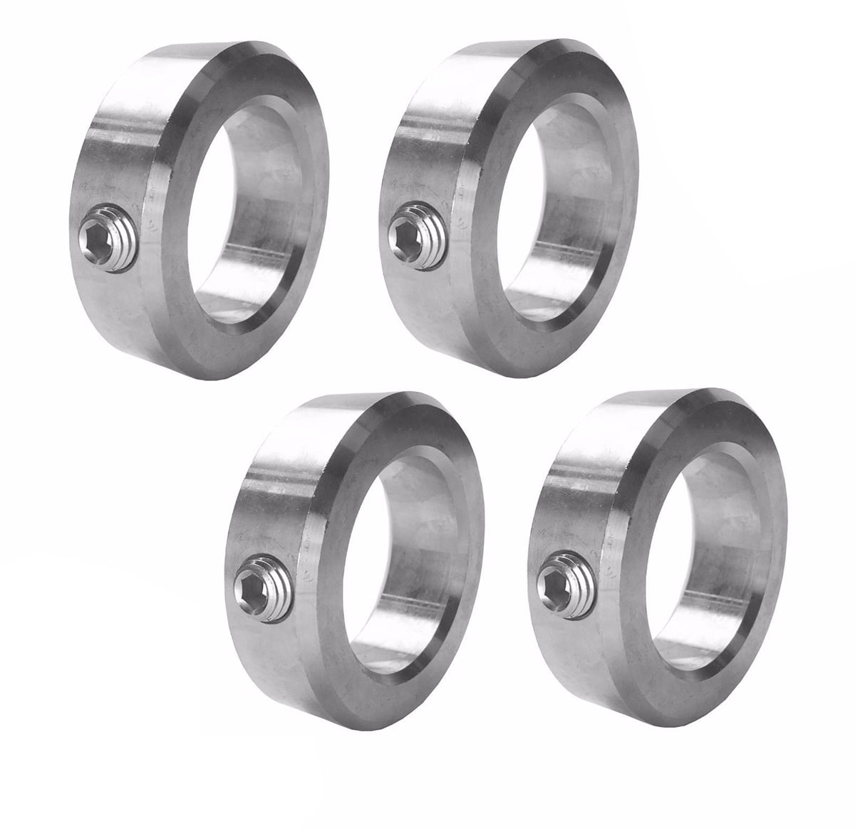 4 PCS 1/2 Bore Stainless Steel Shaft Collars Set Screw Style
