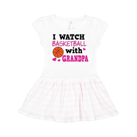 

Inktastic I Watch Basketball with Grandpa Gift Toddler Girl Dress