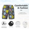 thumbnail image 3 of Yiaed Geometric Print Mens Swim Trunks Bathing Suit Compression Liner Beach Swim Shorts Swimwear Quick Dry Zipper Pocket No-Chafing Board Short-XX-Large, 3 of 6