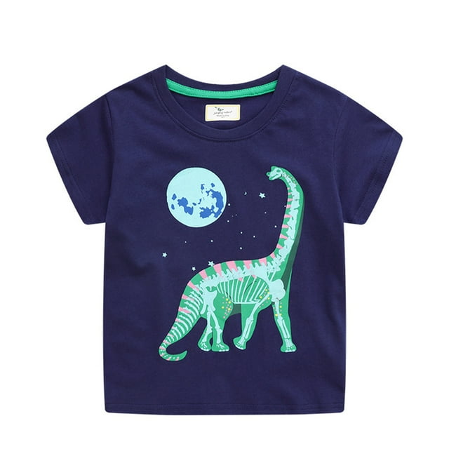 KAWELL Toddler Boys Summer Dinosaur Pattern T-Shirts Short Sleeve Top Size 2-7T