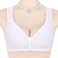 thumbnail image 2 of HVOBTTY Women's Wireless Push Up Bra Front Closure Lightweight Breathable Shaping Casual Daily Wear Bra White, 36/80BC, 2 of 5