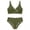 Green, variant on REDARER Girls Two Piece High Waisted Bikini Swimsuit with White Stitch Trim UPF 50 Rash Guard Swimwear,9-10 Years