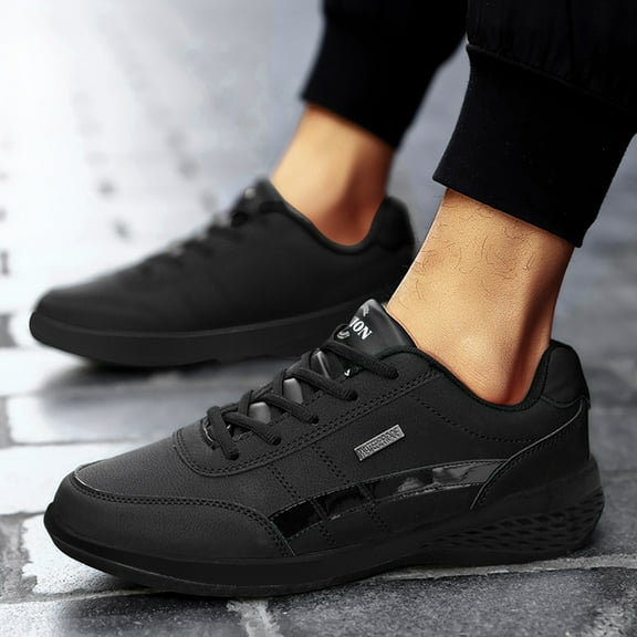 LIJCC Men Lace-Up Kilboot Orthopedic Low Top PU Leather Shoes Sneakers Extended Width Foot Heel Comfortable Lightweight Breathable Anti-Slip Low Top Walking Casual Shoes