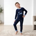 thumbnail image 4 of NIPAXO Boys Pajamas Set Long Sleeve Airplane Cloud Print Casual Sleepwear with Blue Trim for Toddler Little Boys, 4 of 8